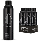 Pathwater botella frontal de aluminio mostrando diseño y beneficio ecológico