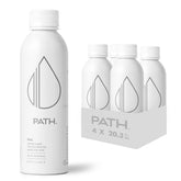 PATHWATER frente de botella de aluminio mostrando diseño y acabado resistente