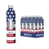 PATHWATER vista frontal del pack de 12 botellas que muestra diseño y capacidad