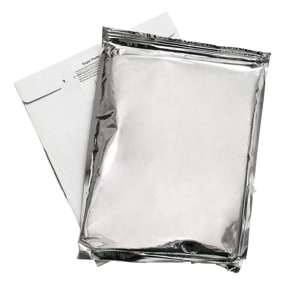 PatiFrussa frontal del paquete mostrando 25 hojas, ideal para decorar pasteles