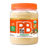 PBfit envase frontal 30 oz mostrando etiqueta orgánica y ahorro de grasa