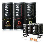 Peak Cocktails frente del pack de 12 mostrando diseños y variedad