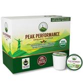 Peak Performance empaque frontal mostrando certificación orgánica y comercio justo