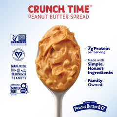 Peanut Butter & Co. frasco abierto con cuchara listo para usar rápidamente