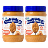 Peanut Butter & Co. pack frontal con dos frascos, visual de producto listo para la despensa y conveniencia