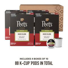 Peet's cajas abiertas con 88 K-Cups organizadas para uso prolongado