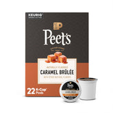 Peet's frontal del empaque que muestra las cápsulas y sabor caramelo aportando conveniencia