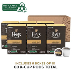 Peet's cápsula vertiendo café en taza resaltando extracción limpia