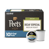 Peet's frente del paquete de cápsulas K-Cup mostrando marca y tipo
