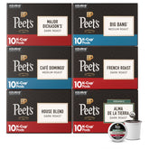 Peet's Coffee frente de las seis cajas Bestsellers mostrando variedad y conveniencia