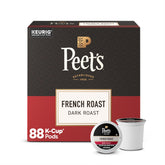 Peet's Coffee caja frontal mostrando 88 cápsulas y conveniencia