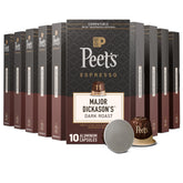 Peet's frontal de la caja Major Dickason's mostrando 100 cápsulas y marca