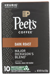 Peet's frente del empaque mostrando la caja y 10 cápsulas, conveniencia inmediata