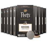 Peet's frontal del embalaje Nerissimo mostrando cajas y marca distintiva