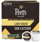 Peet's Coffee empaque frontal Sun Catcher mostrando diseño y beneficio conveniencia