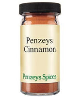 Penzeys frasco frente con mezcla de cuatro canelas, perfecto para repostería