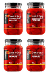 PEPPADEW frasco frontal con pimientos Juanita Piquante mostrando etiqueta y marca