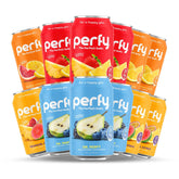 PERFY pack frontal con las cuatro latas mostrando diseño y conveniencia