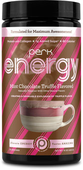 Perk envase frontal Mint Chocolate Truffle mostrando diseño y porciones