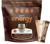 Perk pack frontal mostrando 10 sobres variedad y beneficios inmediatos