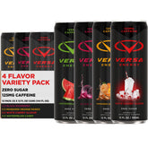 PEScience VERSA frente del pack variedad mostrando latas coloridas y atractivo visual