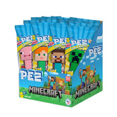 PEZ Minecraft vista frontal del empaque mostrando 12 dispensadores listos para fiesta