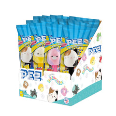 PEZ Squishmallows frente caja mostrando 12 dispensadores, visión general atractiva