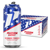 PHORM ENERGY lata frontal mostrando diseño y beneficio de energía sostenida