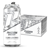 PHORM ENERGY lata Silver Lightning vista frontal mostrando el diseño y beneficio energía sostenida