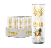 PHX frente de lata piña mostrando diseño y beneficio refrescante