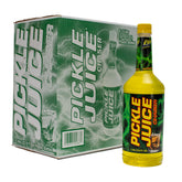 Pickle Juice chaser botella frontal mostrando logo y utilidad hidratante