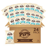 Pipcorn empaque frontal pack de 24 bolsas mostrando conveniencia
