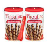 Pirouline lata 14oz frontal mostrando el logo y presentación, conserva frescura