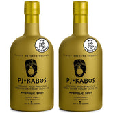 P.J. KABOS vista frontal de la botella y diseño que transmite calidad