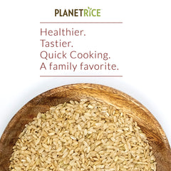 Planet Rice primer plano de granos mostrando textura y calidad