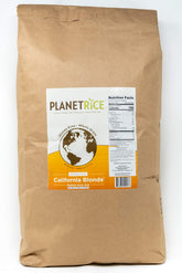 Planet Rice frente del empaque 25 lb mostrando tamaño y claridad del producto