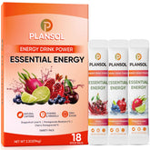 PLANSOL presentación frontal del pack de 18 sobres mostrando variedad de sabores y conveniencia