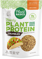 Plant Basics paquete frente mostrando migas sin sabor y conveniencia