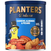 PLANTERS lata frontal mostrando mezcla de frutos secos y conveniencia