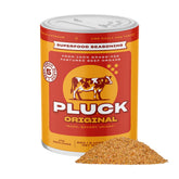 Pluck frasco frontal mostrando la marca y 176 porciones