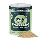 Pluck envase frontal mostrando diseño y raciones, realza sabor fácil