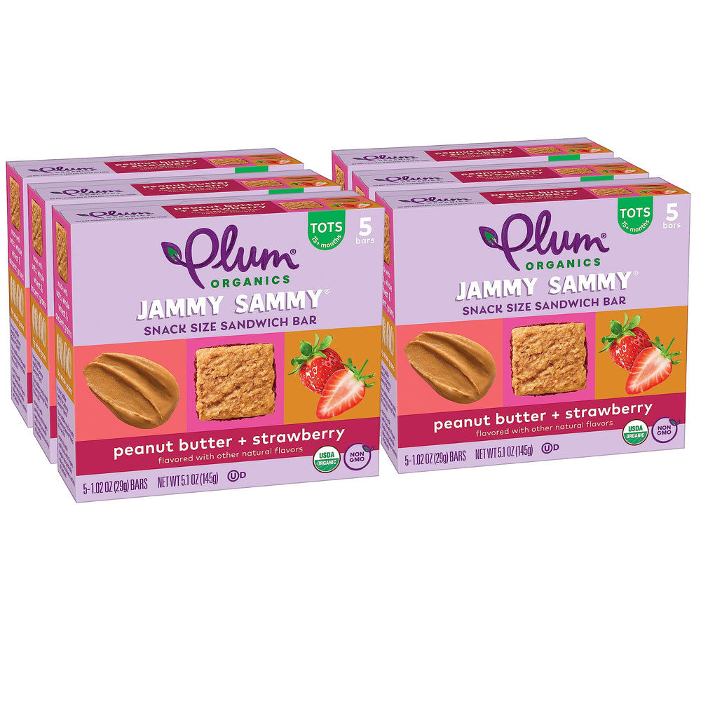 Plum Organics frontal del empaque mostrando el diseño y conveniencia