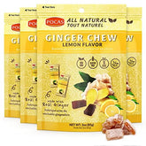 Pocas empaque frontal Lemon Ginger Chews mostrando diseño y pack práctico