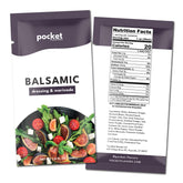 Pocket Flavors frente del paquete mostrando 8 sobres, práctico y bajo en calorías