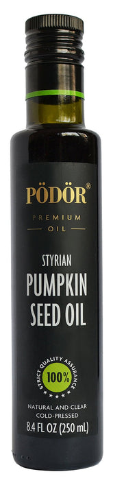 PÖDÖR botella frontal 250 ml mostrando envasado oscuro y calidad