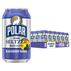 Polar lata frontal Blackberry Mango mostrando diseño y conveniencia