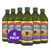 Pompeian botella al frente mostrando empaque y marca, ideal para almacenamiento