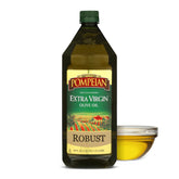 Pompeian frente del envase mostrando marca y tamaño práctico