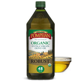Pompeian botella frontal 48 fl oz mostrando marca y tamaño para compra informada