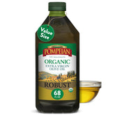 Pompeian botella frontal 2L mostrando marca y volumen, ideal para uso doméstico